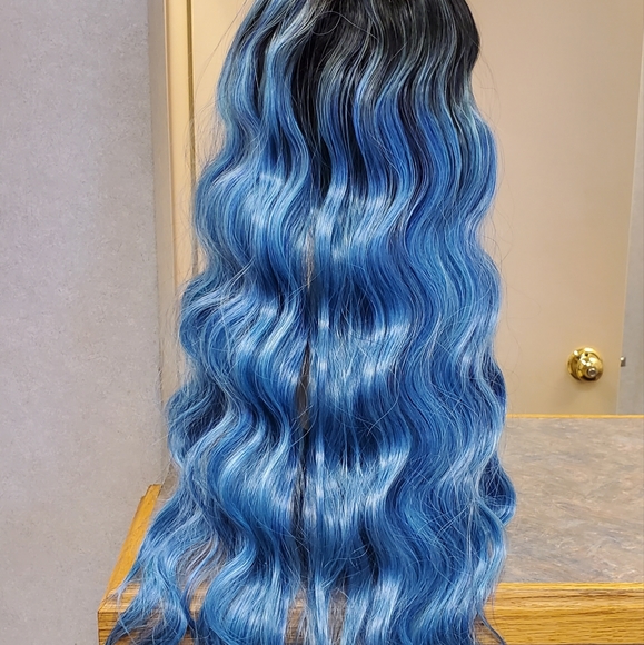 Icy Blue Vibes Synthetic Lace Front Wig - Picture 4 of 7